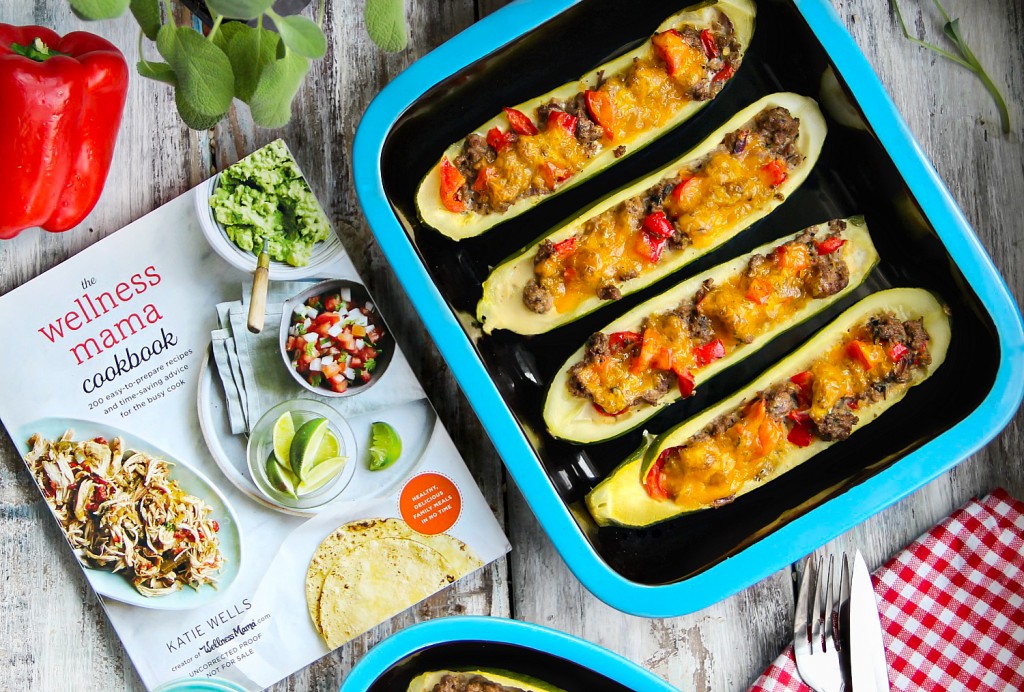 Wellness Mama Stuffed Zucchini Sausage Boats