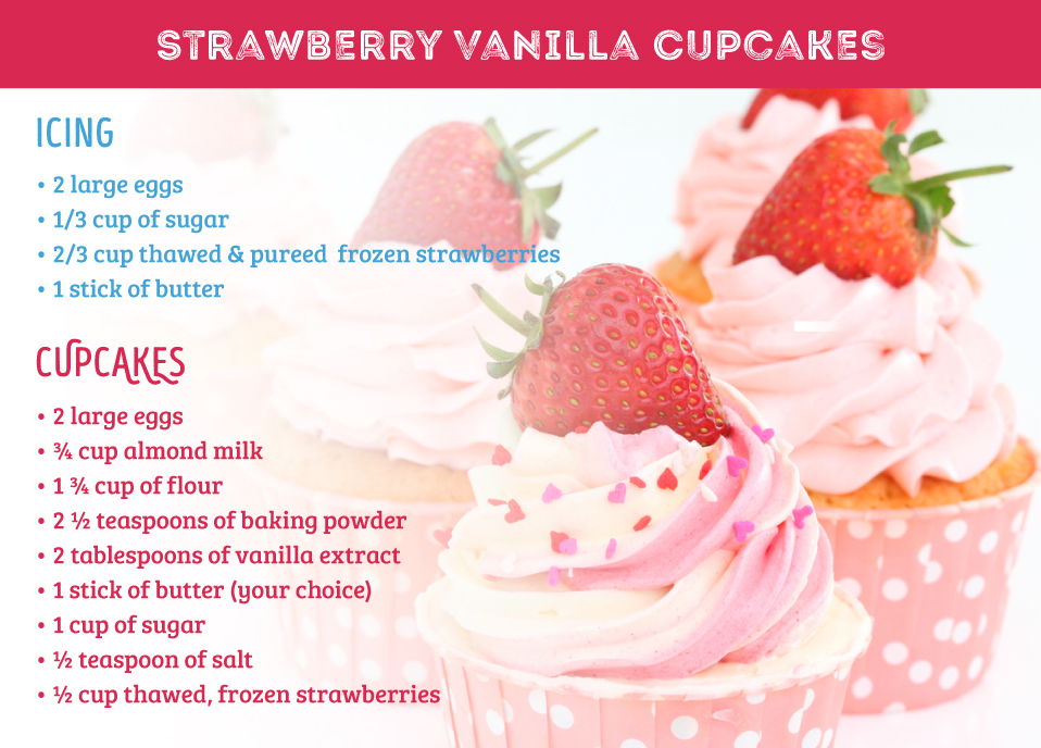 Strawberry Vanilla Cupcake Ingredients