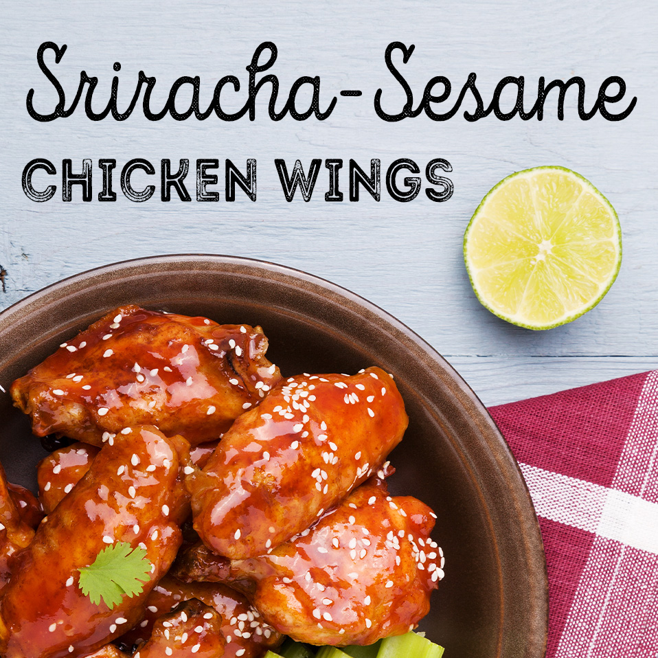 Sriracha-Sesame Chicken Wings