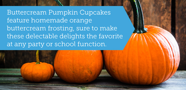 Buttercream pumpkin cupcakes for parties